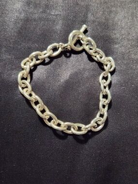 Silver Link Chain Bracelet - Silver Tone